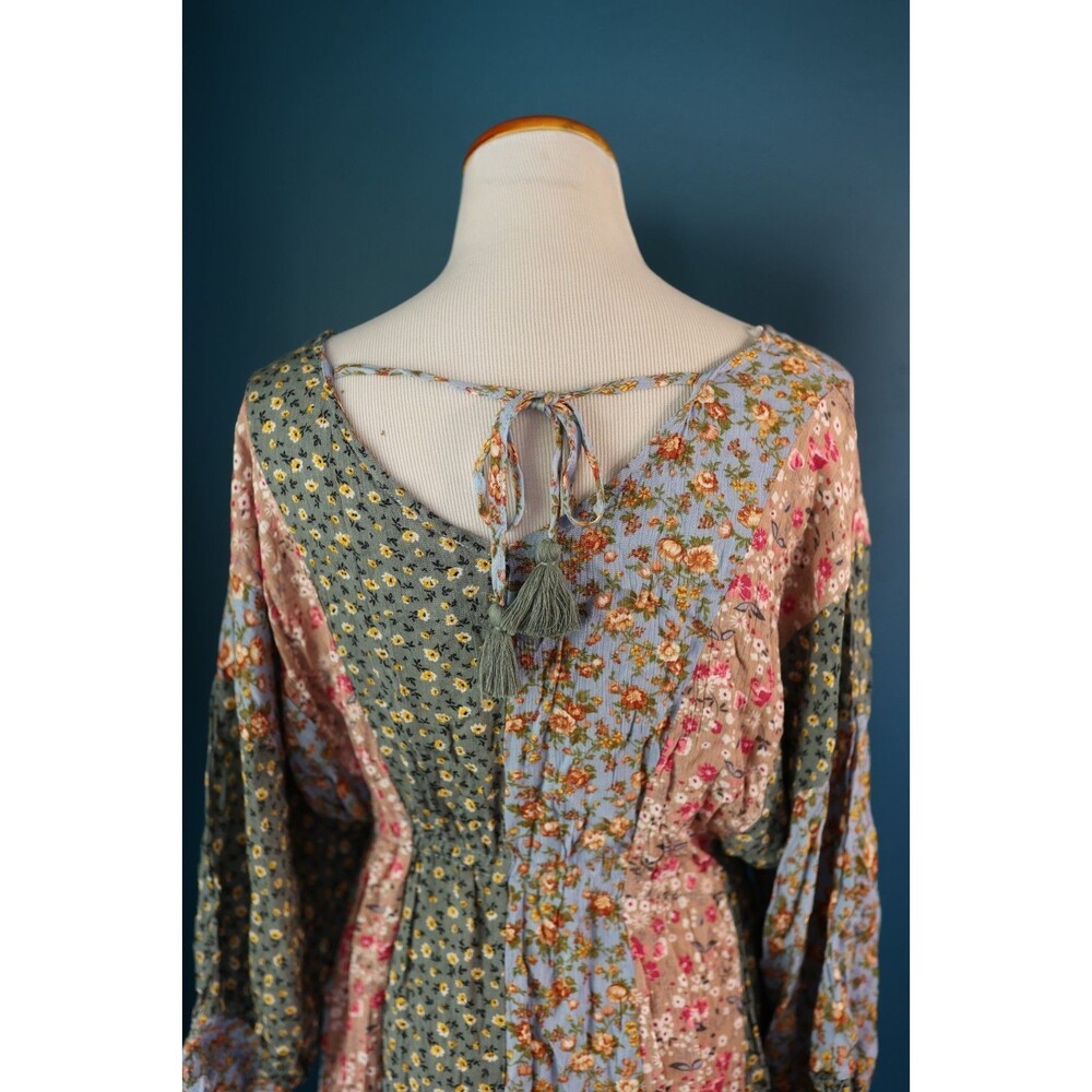 NWT Gigio Floral Colorful Boho Flowy Dress Oversized Cottagecore Peasant Prairie - Picture 6 of 11
